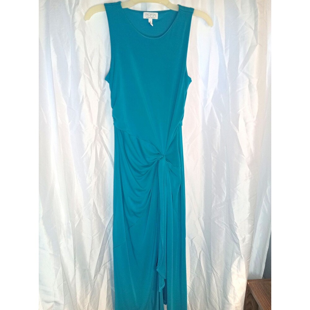 Sofia Jeans by Sofia Vergara Teal Round Neck Sleeveless Knit Stretch Maxi M